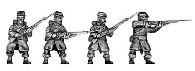 100DAN03 1864 infantry in long coat, trousers rolled up