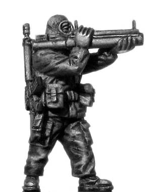 1960-80s US trooper in MOPP gear with M72 LAW