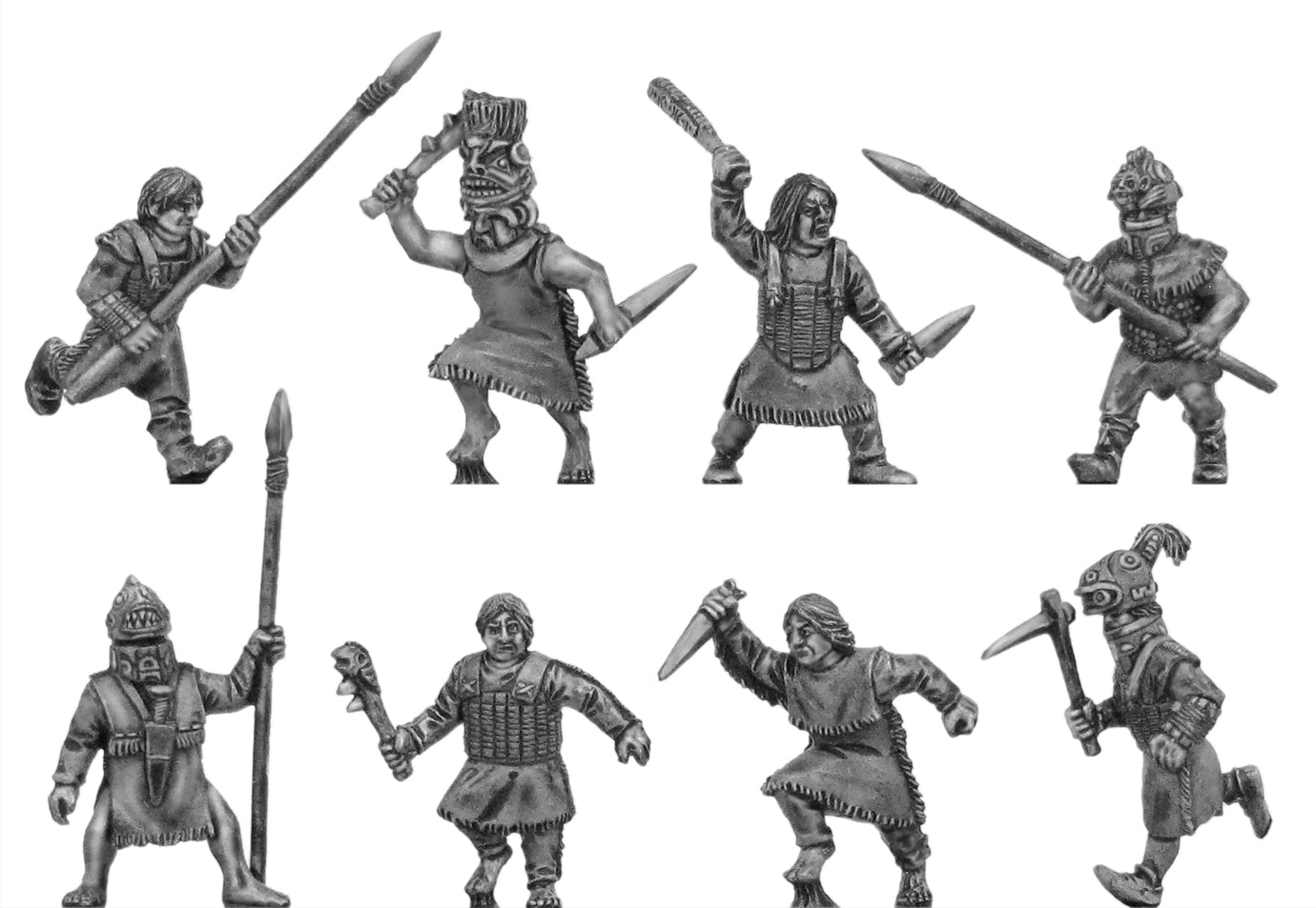Tlingit with melee weapons