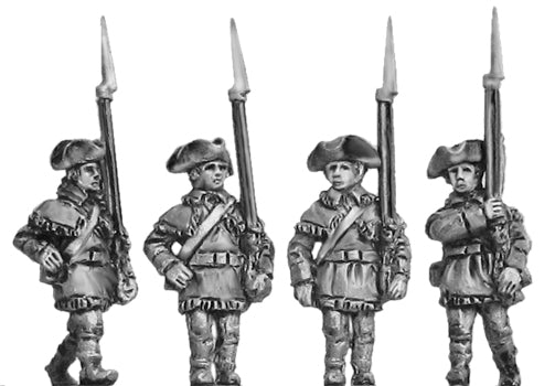 US Continental Infantry in hunting shirt, march attack