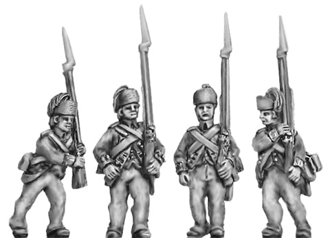 British Infantry in Saratoga cap, march attack