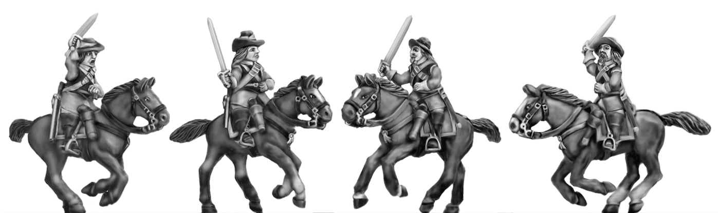 This is a photo of 18mm figures for the English Civil War by Eureka Miniatures