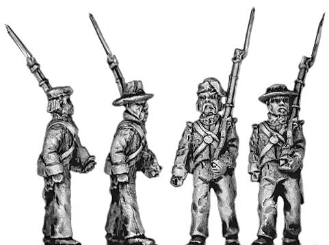 300MAW56 Mexican Line Infantry, in irregular hats, marching