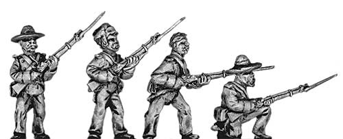300MAW57 Mexican Line Infantry, in irregular hats, skirmishing