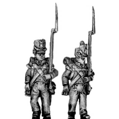 Flank company, marching, shako cords, plume