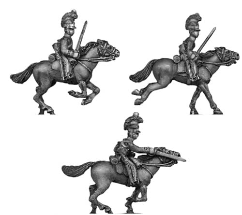Household Cavalry in helmet charging