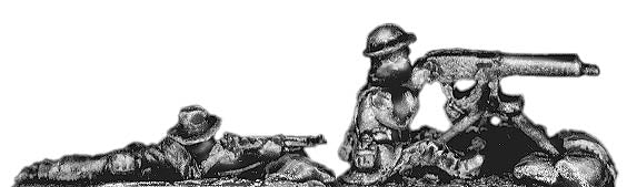 Pacific Australians, Vickers MMG and two crew, in tin helmet