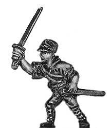 Japanese infantry officer in kepi advancing