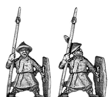 Spearman with shield