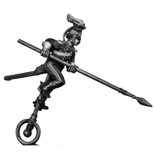 Light Brigade Lancer charging on unicycle