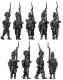  Fusilier, casque, ragged campaign uniform, march-attack 