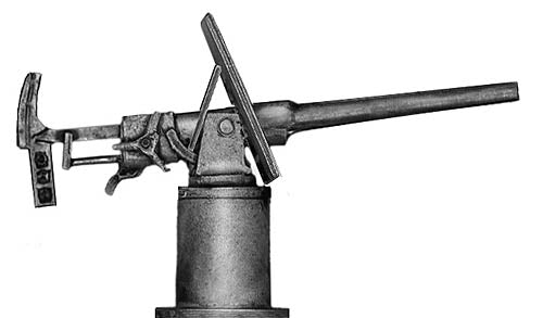 Hotchkiss 3pdr quick firing gun on pedestal mount