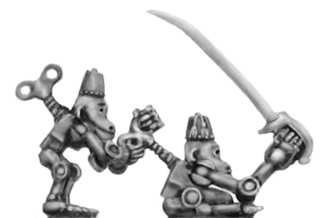 100FMS11a Clockwork fezzed monkey winding with sword