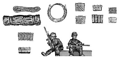Seated soldiers, stowage and tank junk