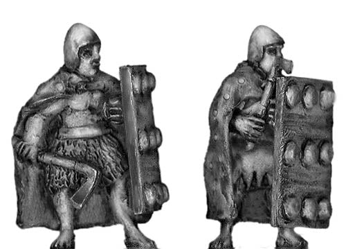 Sumerian front rank axeman with cloak