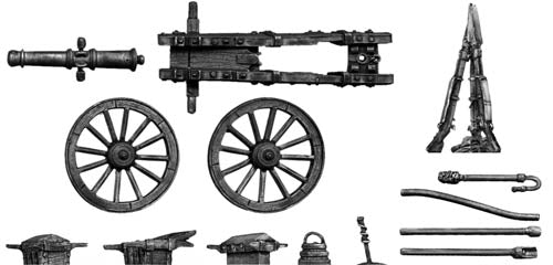 Revolutionary France: French 8-pdr gun with equipment