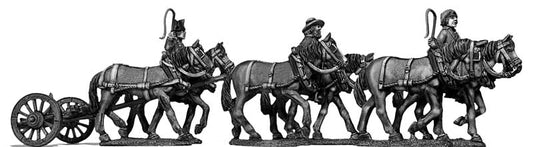 Revolutionary France: Six horse limber, walking, with three civilian drivers