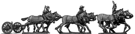 Revolutionary France: Six horse limber, cantering, with three civilian drivers