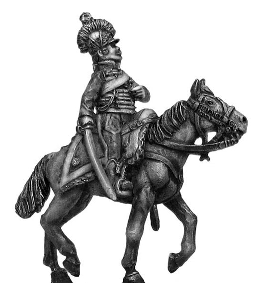 Revolutionary France: Chasseur Cheval Officer short caracot jacket in helmet