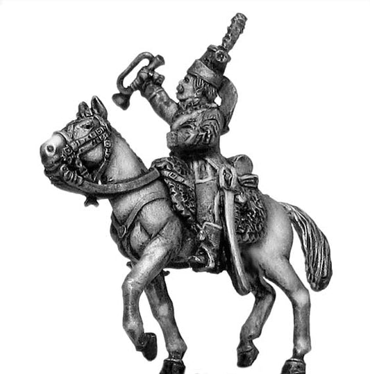 Revolutionary France: Chasseur Cheval Trumpeter tailed surtout coat in mirliton