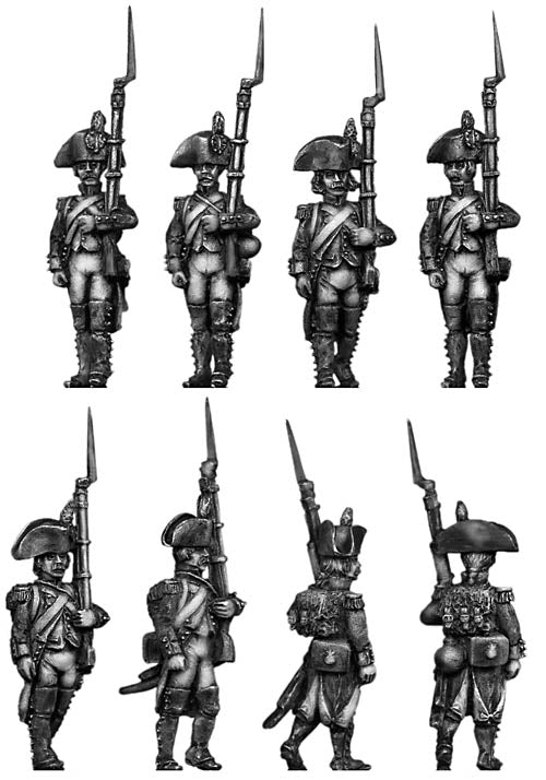 Revolutionary France: Grenadier, bicorne, regulation uniform, march-attack
