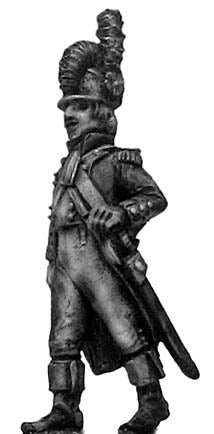 Revolutionary France: Officer, casque, regulation uniform, marching