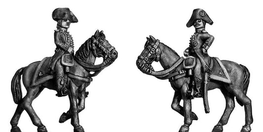 Revolutionary France: Light Infantry mounted officer c1791-94, bicorne, long tailed jacket