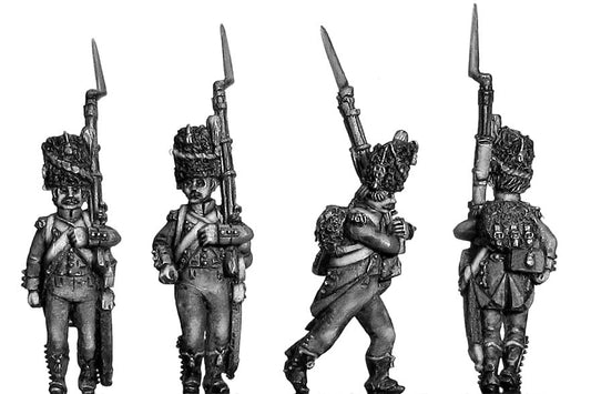 Revolutionary France: Carabinier c1793-96, bearskin, short tailed jacket with pointed