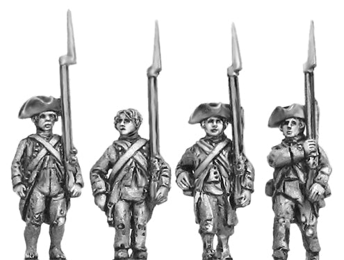 US Continental Infantry in campaign dress, march attack
