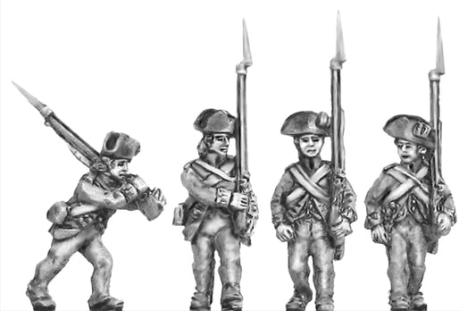 British Infantry in Tricorne, march attack