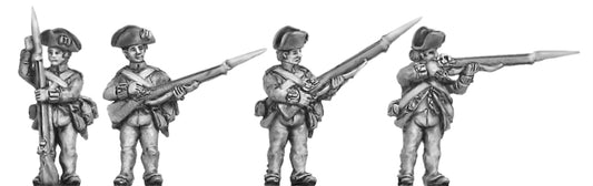 British Infantry in Tricorne, firing and loading