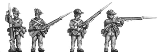 British Infantry in slouch hat, firing and loading