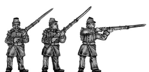 French Infantry in kepi firing and loading