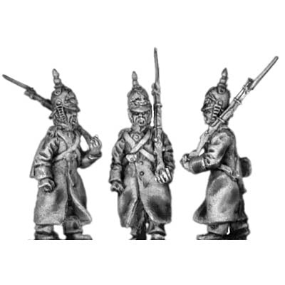 Russian Infantry in greatcoat and helmet, marching