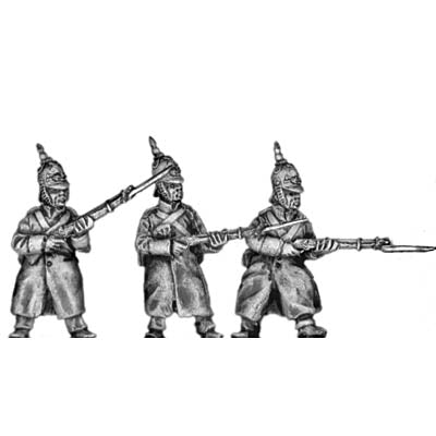 Russian Infantry in greatcoat and helmet, at the ready