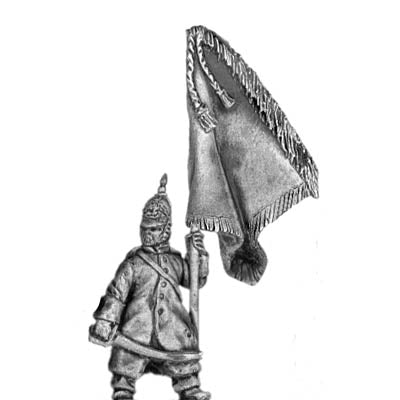 Russian Infantry Standard Bearer in greatcoat and helmet