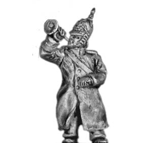 Russian Infantry Bugler in greatcoat and helmet