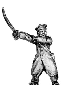 Russian infantry officer in greatcoat and cap