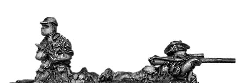 Legionnaire 57mm recoilless rifle team in bush hat