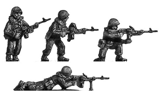 Russian infantry firing or advancing with light machinegun