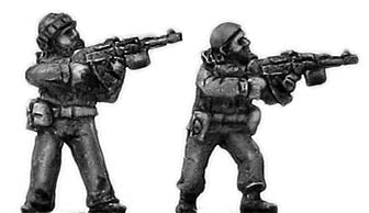 Chechen infantry firing AK-74 w underslung grenade launcher