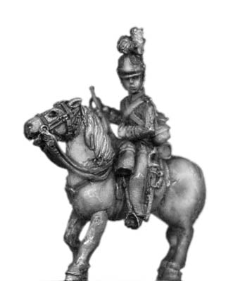 Household Cavalry trumpeter in helmet