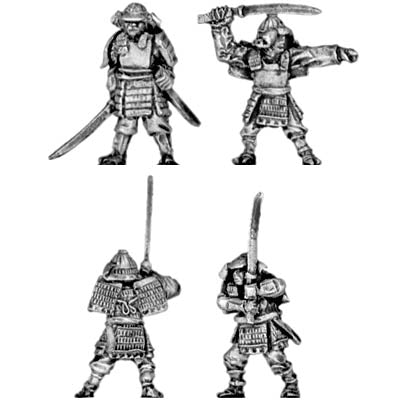 Samurai in heavy armour with katana