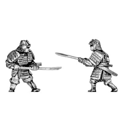 Samurai in heavy armour with pole arms