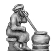 Sumerian Beer drinker and vessel