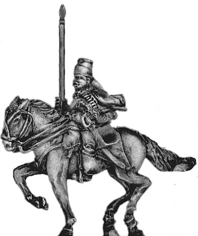 Prussian Hussar standard bearer, in Mirliton