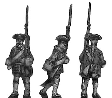 Russian Musketeer in winter uniform marching
