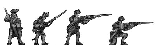 Russian Musketeer, winter uniform, firing and loading