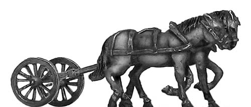 Russian limber and two horses