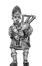 Highland Grenadier in bearskin, piper